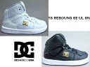 DC SHOE『ディーシィーシューズ』リバウンド ハイ (黒ゴム)SE UL SL Ts REBOUND SE UL ADTS700042 ベビー ・キッズスニーカー・紐なし・ハイカットブラック ホワイト 13cm 14cm 15cm 16cm