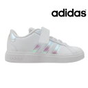 adidas アディダス GRANDCOURT 2.0 EL CIE3851 ホワイト/パール(WH)ジュニア グランドコート マジック キラキラ 紐無し テニ...