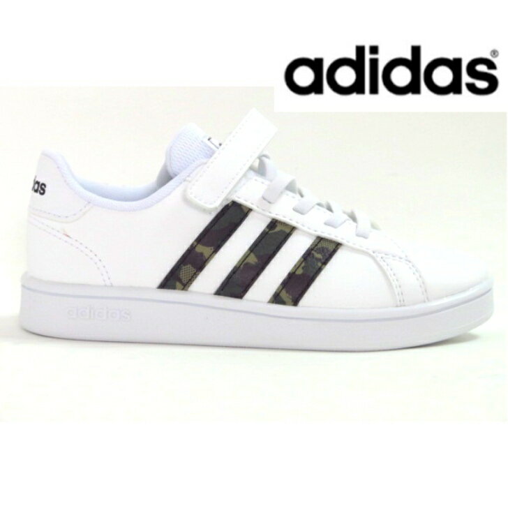 adidas アディダス グランドコートC GZ1085W/メイサイ GRANDCOURT C 子供靴 スニーカーキラキラ 紐無し テニス コートデザイン 通学...