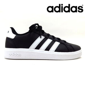 adidas アディダス GRAND COURT 2.0 K GW6503ブラック/ホワイト グランドコート ライフスタイルレースアップ テニスシューズ ローカット スニーカースポーツウェア キッズ ジュニア