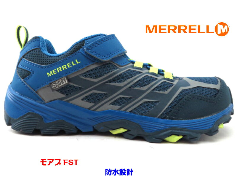 メレル MERRELL モアブFST LOW AC WTRPF ネイビーMK260331 ジュニア ハイキング スニーカー男の子 防水 アウトドア 滑りにくい トレッキング 登山Mセレクトグリップ マジック 紐無し MセレクトドライMOABFST L AC WTRPF N/CT