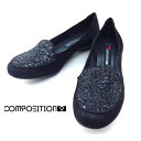 composition9 CP2655 B/ ブラックコンビコンポジションナイン コンフォートシューズウエッジヒール ラメ飾り パンプス 日本製スタイリッシュコンフォート レディース 婦人靴