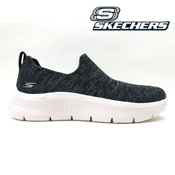 スケッチャーズ SKECHERS GO WALK FLEX VELLA124961 ブラックホワイト(BK/W) スケッチャーズゴー ウォーク フレックス 洗濯機洗い可能 紐無しスリッポン ウォーキングシューズ レディース