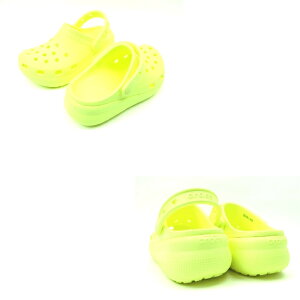 crocs CLASSIC CUTIE CLOG K207708 イエロー(75U) クロックスクラシック キューティー クロッグ サンダル 海キッズ 子供靴 厚底プラットフォーム 水遊び プール