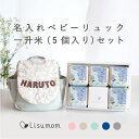 全品ポイント9倍★5/25限定 送料込 名入れベビーリュック(お絵かきステッチシリーズ)&一升米セット(小分け5個)【1歳誕生日】 メモリアルボックス 入り 1...