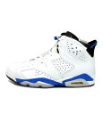 【新入荷】 ナイキ NIKE ■ 【 AIR JORDAN 6 Retro Sport Blue 2014 384664 107 】 ジョーダン 6 スポーツ ブルー スニーカー　ホワイト×ブルー　サイズ26.5cm　f21267　【中古】