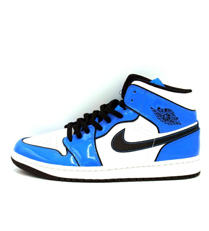 ナイキ NIKE ■ 【 AIR JORDAN 1 MID SIGNAL BLUE DD6834 402 】 エア ジョーダン 1 ミッド シグナル ブルー スニーカー　ホワイト×ブルー×ブラック　サイズ28cm　f21608【中古】