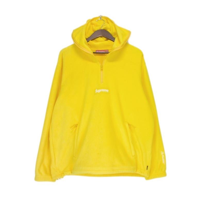 【新入荷】 シュプリーム Supreme ■ 23AW 【 Polartec Facemask Half Zip Hooded SWT 】 ポーラーテック フェイスマスク ハーフ ジップ プルオーバー パーカー　イエロー　サイズL　32657【中古】