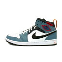 【新入荷】 ナイキ NIKE × ファセッタズム FACETASM ■ 【 AIR JORDAN 1 MID FEARLESS CU2802 100 】 ジョーダン1 ミッド レザー スニーカー ホワイト×ブルー×ブラック サイズ26.5cm f21526【中古】