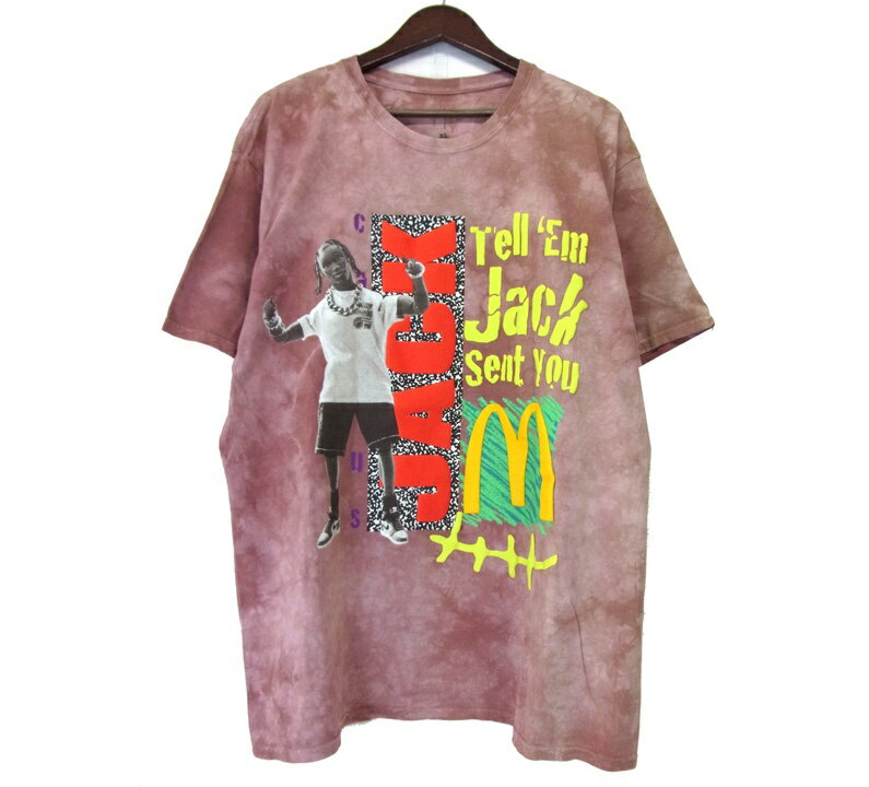 【新入荷】 トラヴィススコット カクタス ジャック Travis Scott Cactus Jack × マクドナルド McDonalds ■ 20AW 【 Jack Smile II T-Shirt 】 ジャック スマイル プリント ロゴ 半袖 Tシャツ ボルドー サイズXL w19024【中古】