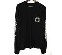 クロムハーツ CHROME HEARTS 【 Horseshoe L/S Tee 】 袖フローラル バック ホースシュー ロングスリーブ カットソー ブラック ...