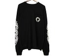 クロムハーツ CHROME HEARTS 【 Horseshoe L/S Tee 】 袖フローラル バック ホースシュー ロングスリーブ カットソー ブラック ...