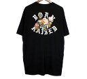 ボーン レイズド Born x Raised バック ロゴ グラフィック プリント 半袖 Tシャツ ブラック サイズXL 40165 【中古】