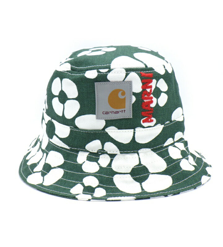 マルニ MARNI × カーハート Carhartt 23SS 花柄 コットン バケット ハット グリーン サイズM/L w23577【中古】