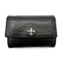 クロムハーツ CHROME HEARTS 【 TINY WALLET 】 CHプラス レザー タイニーウォレット 財布 ブラック×シルバー 40991 【中古】