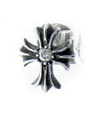 クロムハーツ CHROME HEARTS 【 No2 CH CRS DIA 】 CH クロス 1ダイヤ シルバー スタッド ピアス シルバー×クリア 41773【中古】