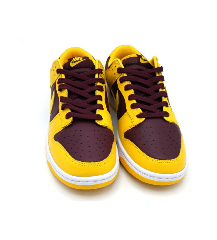 ナイキ NIKE 【 DUNK LOW University Gold and Deep Maroon DD1391 702 】 ダンク ロー ユニバーシティ ゴールド ディープ マルーン レザー スニーカー　イエロー×ワインレッド　サイズ28cm　f27387【中古】