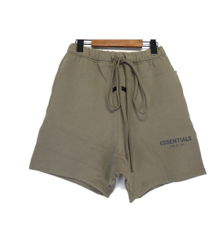 フィアオブゴッド エッセンシャルズ FEAR OF GOD ESSENTIALS ロゴ デザイン スウェット ハーフ パンツ ブラウン サイズXS 42225【中古】