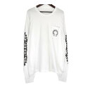 クロムハーツ CHROME HEARTS 【 Horseshoe L/S Tee 】 袖フローラル バック ホースシュー ロングスリーブ カットソー ホワイト サイズXL 42044【中古】