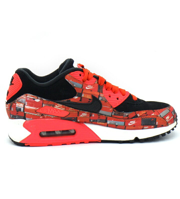 ナイキ NIKE 【 AIR MAX 90 PRNT ATMOS WE LOVE NIKE AQ0926 001 】 エアマックス 90 アトモス プリント スニーカー レッド×ブラック サイズ24.5cm f28128【中古】