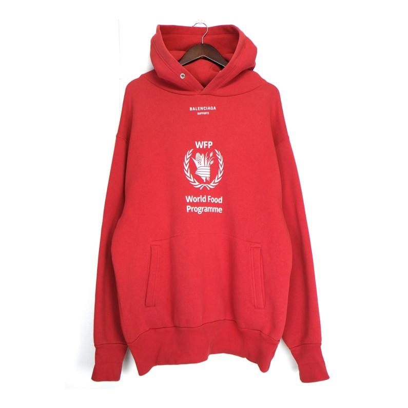 バレンシアガ WFP ロゴプリント パーカー フーディー ベージュ XS