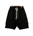 リックオウエンス RICK OWENS 24SS 【 CARGOBELA SHORTS RU01D3360-TE 】 カーゴベラ ショート ハーフ パンツ ブラック サイズ46 s4885【中古】