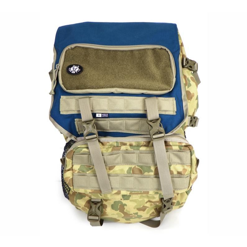 ネイタルデザイン NATAL DESIGN × ライドバッグ RIDE BAG 【 SILVER BACK ND BK 033 】 ハンドメイド バックパック リュック　ブルー×ブラウン×カーキ　46710【中古】