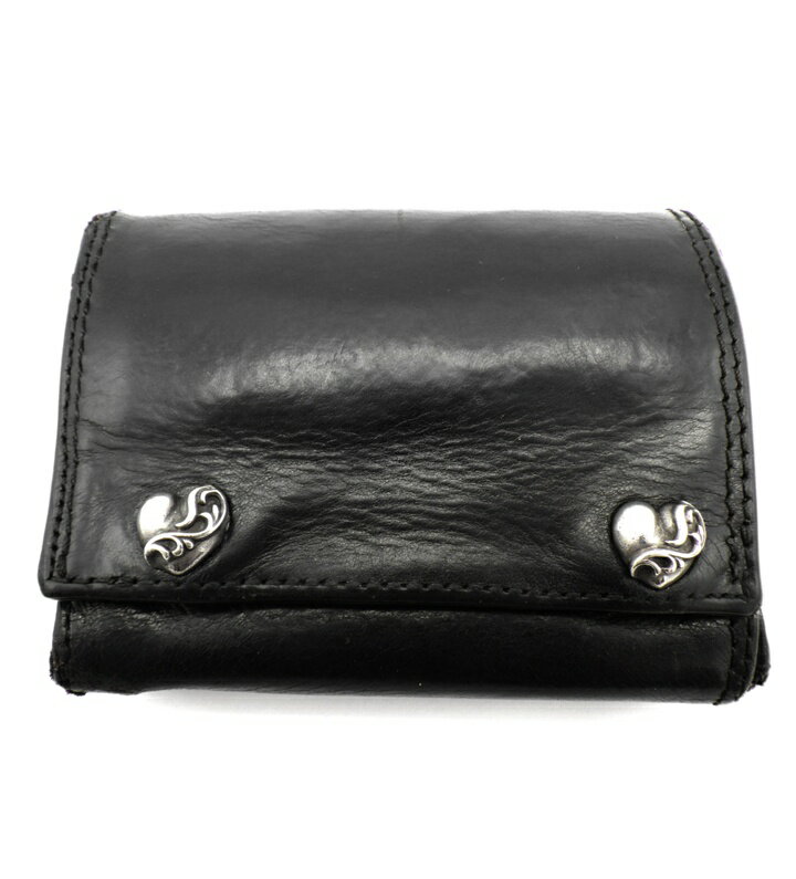 ������ϡ��� CHROME HEARTS �� 3FOLD �� 3�ե������ �ϡ��� �ܥ��� �쥶�� ������å� ���� �֥�å��ߥ���С� 47025 ����š�