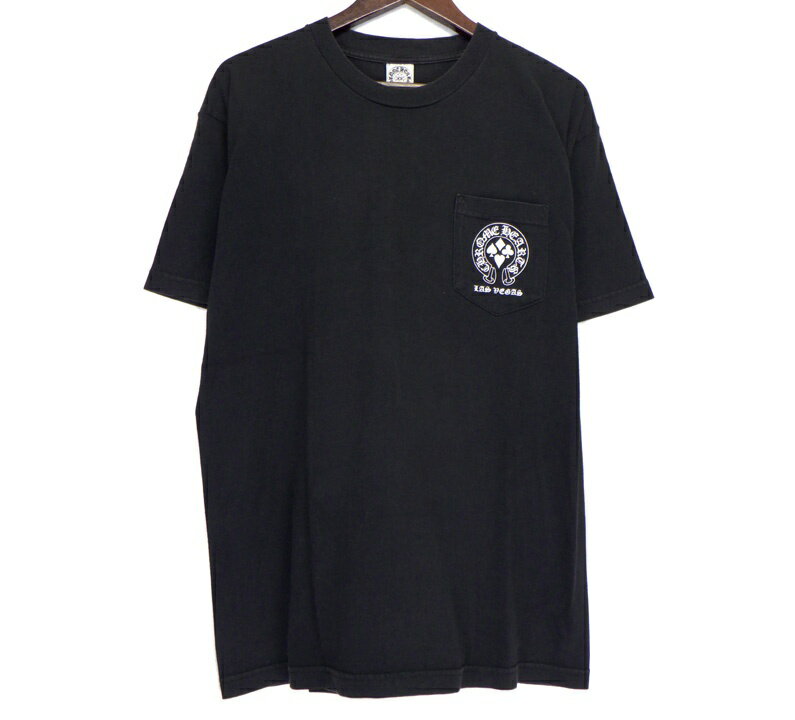 クロムハーツ CHROME HEARTS 【 CH T-SHRT LTD 】 ラスベガス限定 バック プリント 胸ポケット Tシャツ ブラック サイズL 47376 【中古】