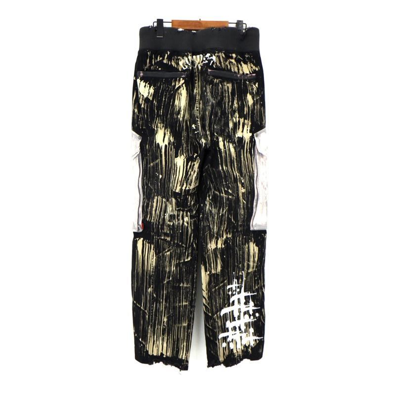 カタリスト CVTVLIST 【 Work Pants 2301090403 】 刺繍 ロゴ ペインターパンツ ブラック×ベージュ サイズ1 h7270【中古】