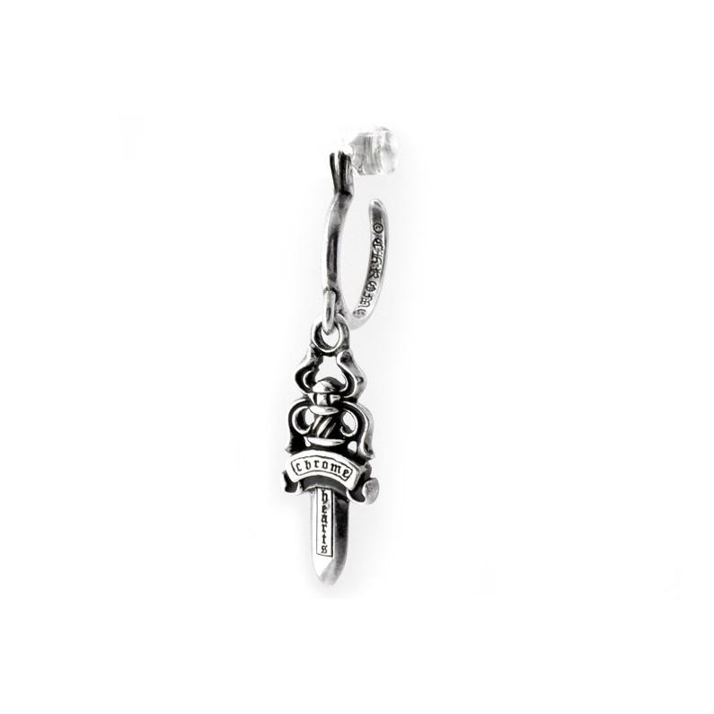 クロムハーツ CHROME HEARTS 【 No5 DAGGER 】 #5 ダガー フープ シルバー ピアス 48719 【中古】