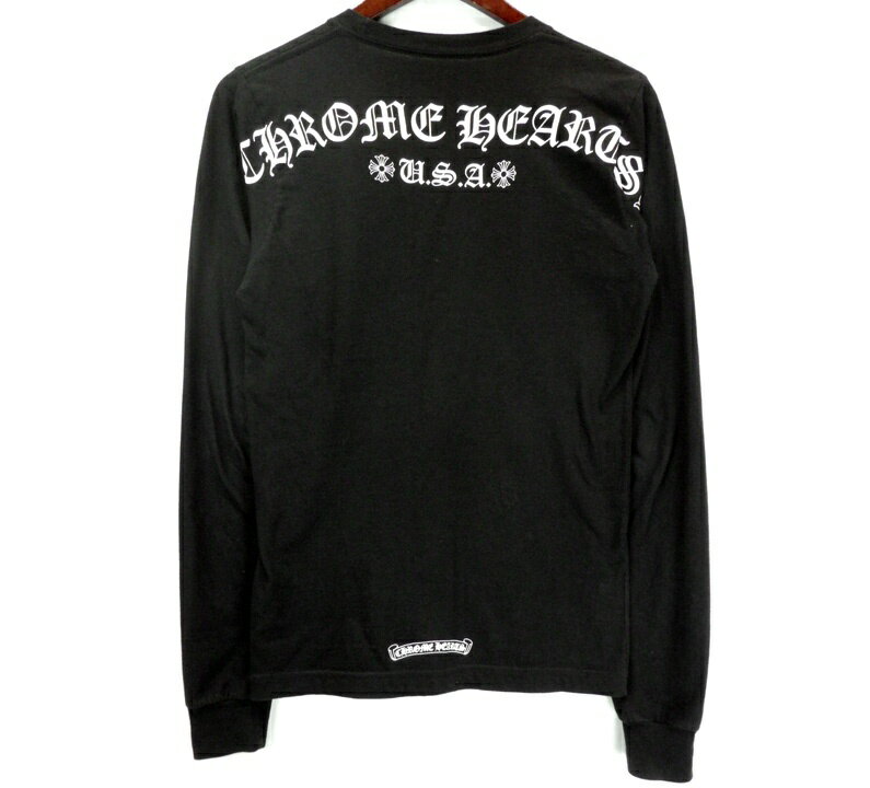 クロムハーツ CHROME HEARTS 【 CH ARCH USA BACK PRINT L/S TEE 】 CH バック アーチ ロゴ プリント ロングスリーブ カットソー　ブラック　サイズXS　n10834【中古】