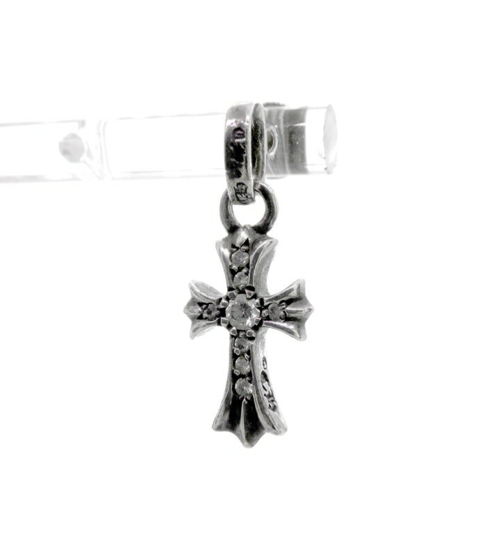 クロムハーツ CHROME HEARTS 【 BBY F PPRCHN P/D 】 ベイビーファット パヴェダイヤ ドロップ ピアス シルバー×クリア w26424【中古】