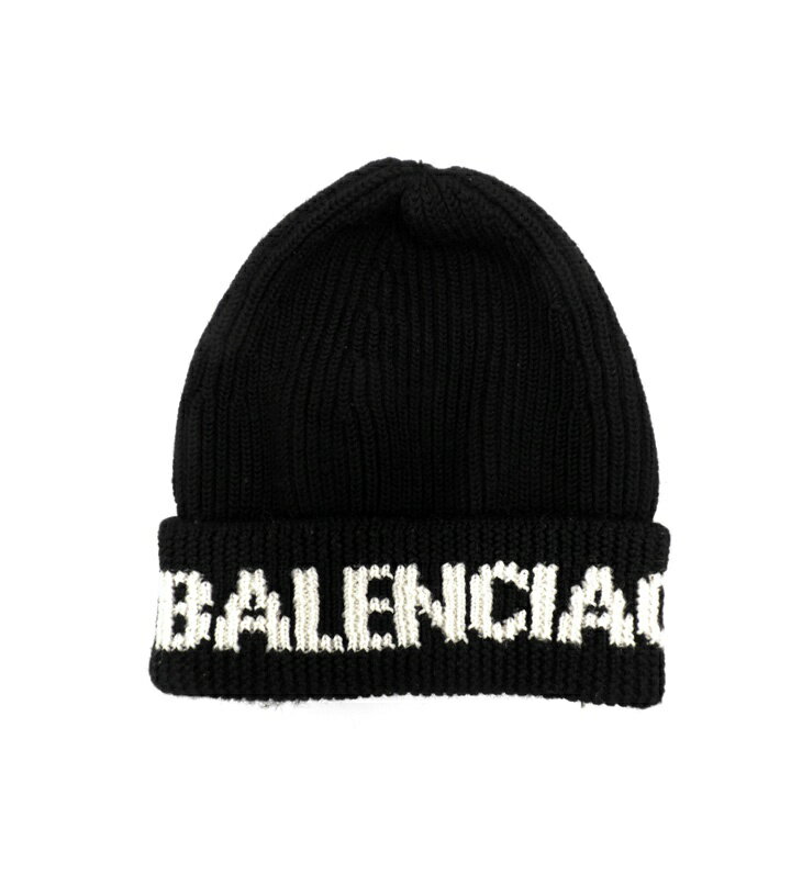 BALENCIAGA ニット帽 黒・ベージュ 【公式通販】