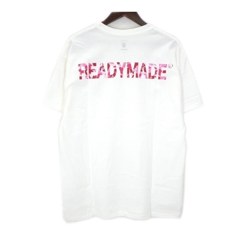 Rakuten - レディメイド READY MADE × エイプ APE 【 Bee Patch T shirt REAPWH000001 】 ビー パッチ バック ロゴ プリント パック Tシャツ　ホワイト×ピンク　サイズXL　48915【中古】