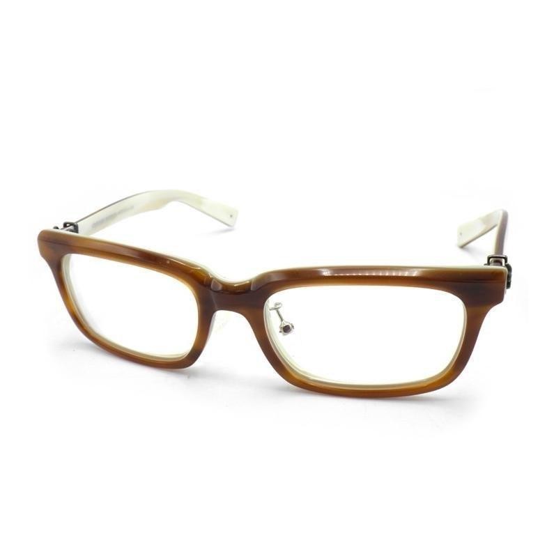クロムハーツ CHROME HEARTS 【 PONTIFASS 】 サイド BSフレア ウェリントン アイウェア サングラス 眼鏡　ブラウン×ホワイト　サイズ51□18-145　48814【中古】