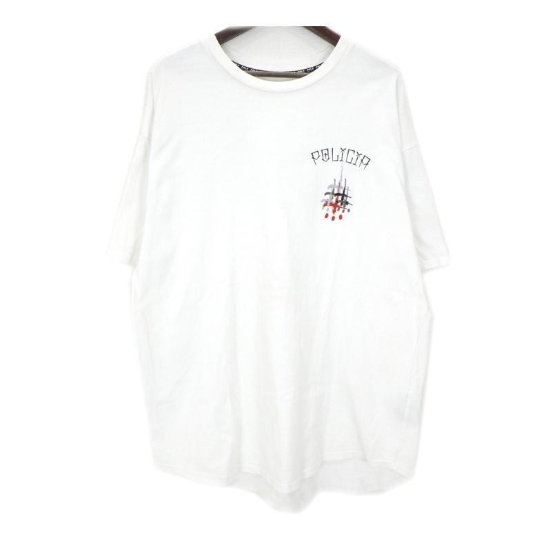 カタリスト CVTVLIST 【 POLICIA TEE 】 ロゴ 刺繍 オーバーサイズ 半袖 Tシャツ ホワイト サイズL 【中古】