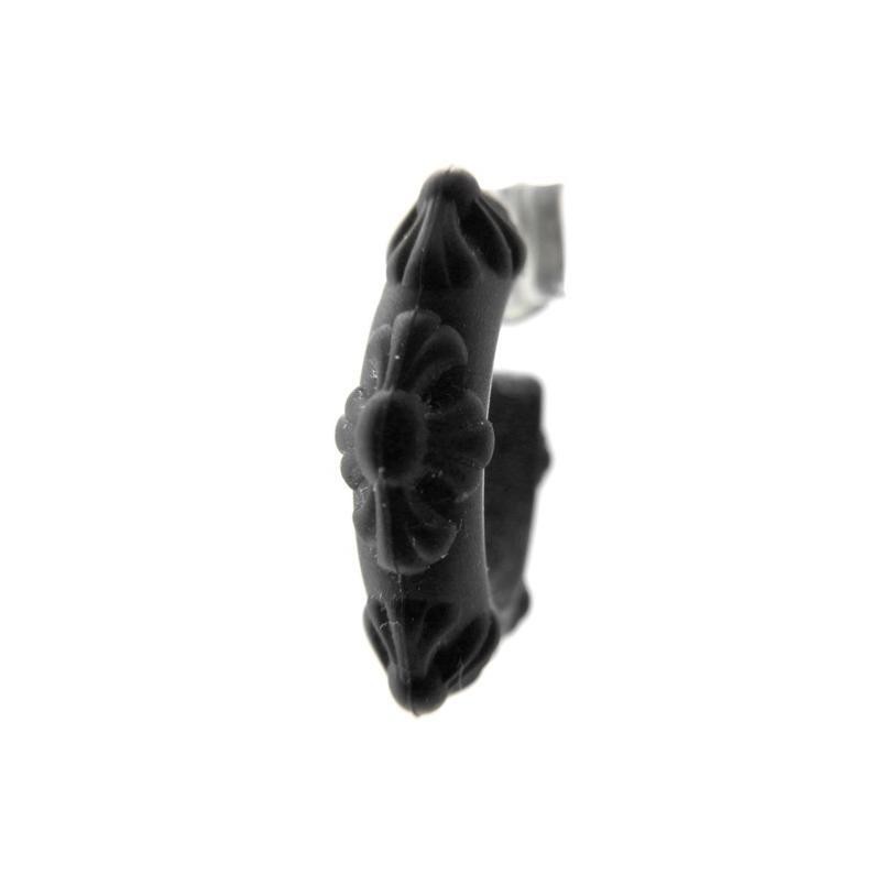 クロムハーツ CHROME HEARTS 【 RUBBER CROSS BAND HOOP 】 ラバー クロス バンド フープ ピアス ブラック 48391 【中古】