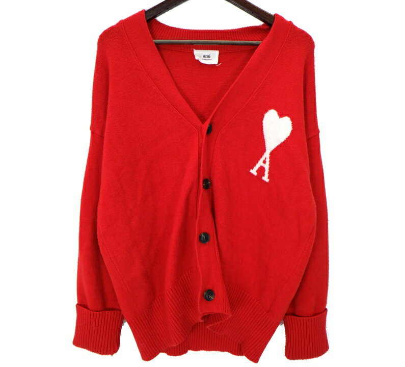 美品 Ami Paris アミパリス モヘヤブレンド ロングニットカーディガン ブラック レディース 古着 中古 USED ami - 美品 Ami Paris アミパリス モヘヤブレンド ロングニット