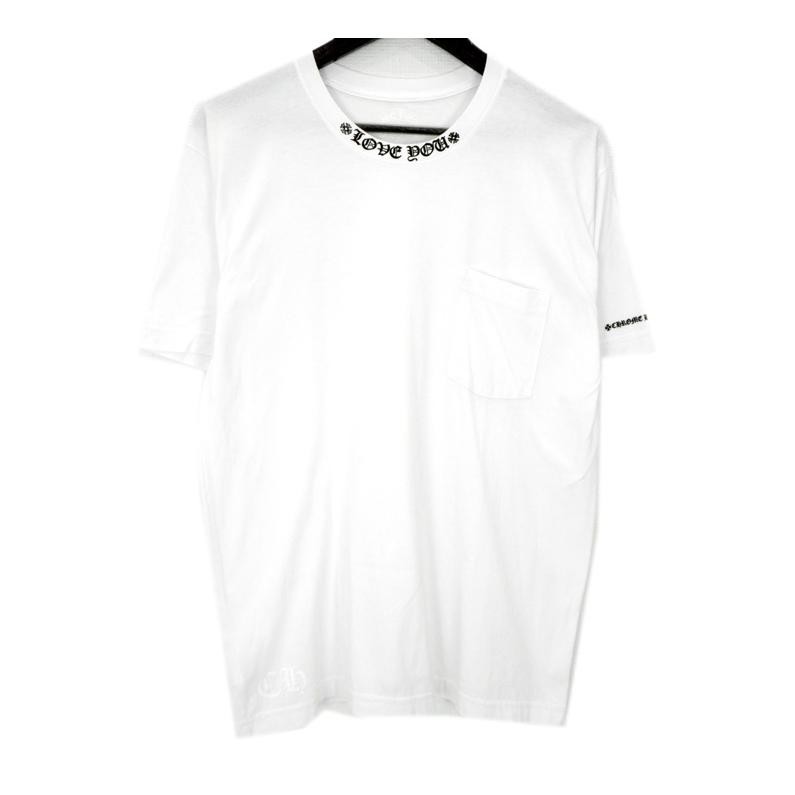 Rakuten - クロムハーツ CHROME HEARTS 【 CH T SHRT 】 LOVE YOU ネックロゴ プリント 半袖 Tシャツ　ホワイト　サイズL　49427【中古】