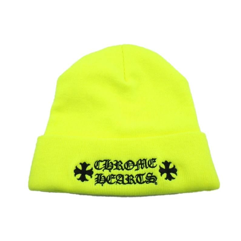 Cap, Hat - クロムハーツ CHROME HEARTS 【 ACRYL WATCH CAP 】 ロゴ 刺繍 アクリル ワッチ ビーニー ニット キャップ　イエロー　49477【中古】