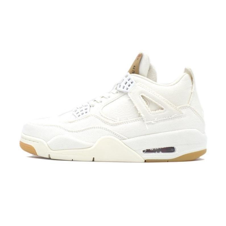 ナイキ NIKE × リーバイス LEVIS 【 AIR JORDAN 4 WHITE DENIM AO2571 100 】 エア ジョーダン 4 ホワイト スニーカー　ホワイト　サイズ26cm　f29072【中古】