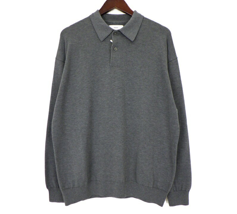 Rakuten - グラフペーパー Graphpaper 【 Suvin High Gauge Knit Oversized L/S Polo GU261 80262C 】 スビン ハイゲージ ニット オーバーサイズド ロングスリーブ 長袖 ポロ シャツ グレー サイズ2 49748【中古】