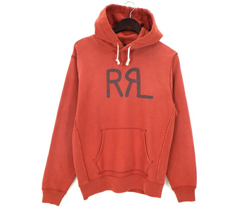 ダブルアールエル ラルフローレン RRL RALPH LAUREN 【 782973932002 】 フロント ロゴ プルオーバー スウェット パーカー レッド サイズM 49805 【中古】