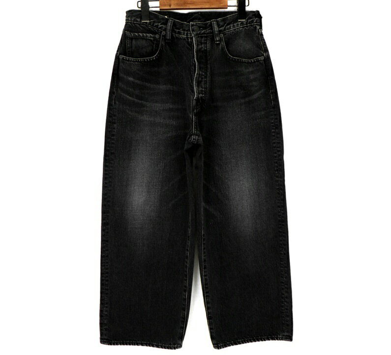 momonji　マインデニム　ブラック WILDSIDE×MINEDENIM Black Denim Wide Work Pants(30 inch Black
