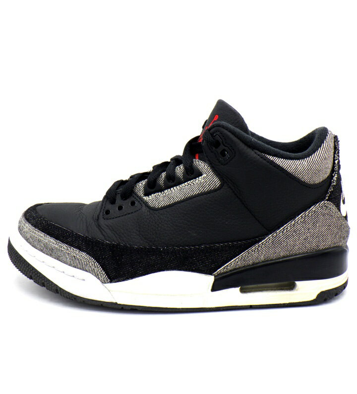 ナイキ NIKE × リーバイス LEVIS 【 AIR JORDAN 3 RETRO SP Black and White IR0914 400 】 エア ジョーダン 4 レトロ SP ブラック アンド ホワイト ローカット スニーカー ブラック×グレー サイズ26cm 49901 【中古】