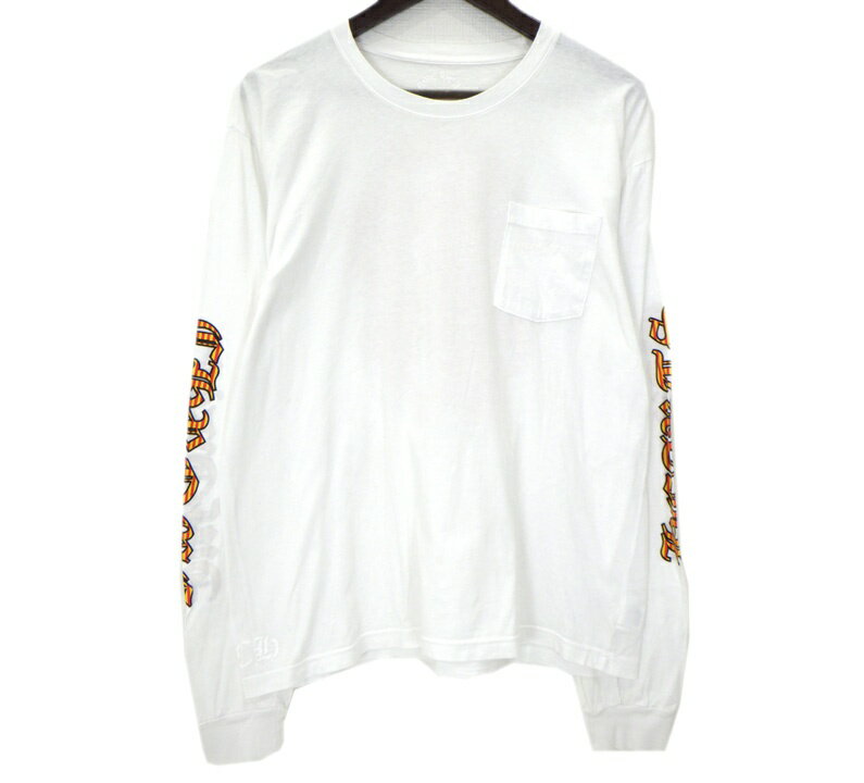 Rakuten - クロムハーツ CHROME HEARTS ヴァインダガー プリント ロングスリーブ Tシャツ カットソー　ホワイト　サイズXL　50031【中古】
