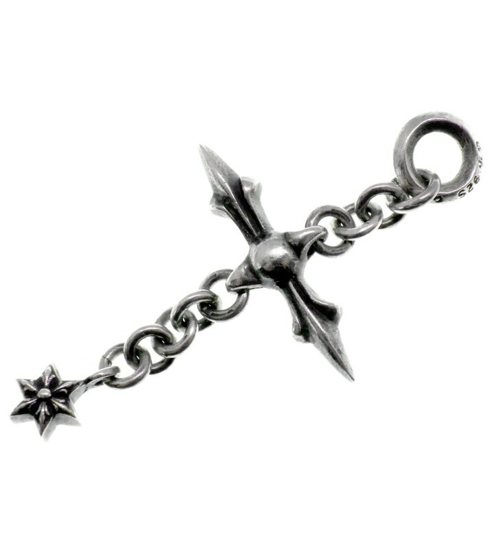 クロムハーツ CHROME HEARTS  ローリークロス チャーム シルバーネックレス トップ　シルバー　n11143