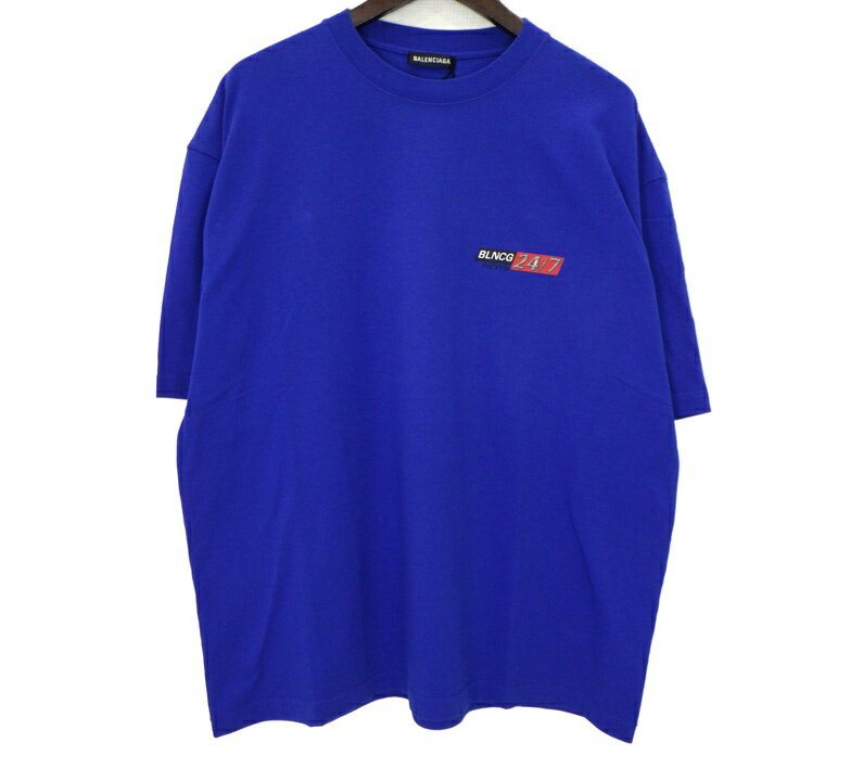 Rakuten - バレンシアガ BALENCIAGA 【 612966 TIDV1 】 プリント Tシャツ ブルー サイズXL 50027 【中古】