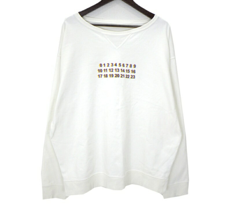 Rakuten - メゾンマルジェラ Maison Margiela10 【 S50GU0088 S23366 】 カレンダーロゴ クルーネック スウェット トレーナー ホワイト サイズ44 50029 【中古】